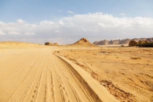 Sand road in the area of Al Ula in Saudi Arabia