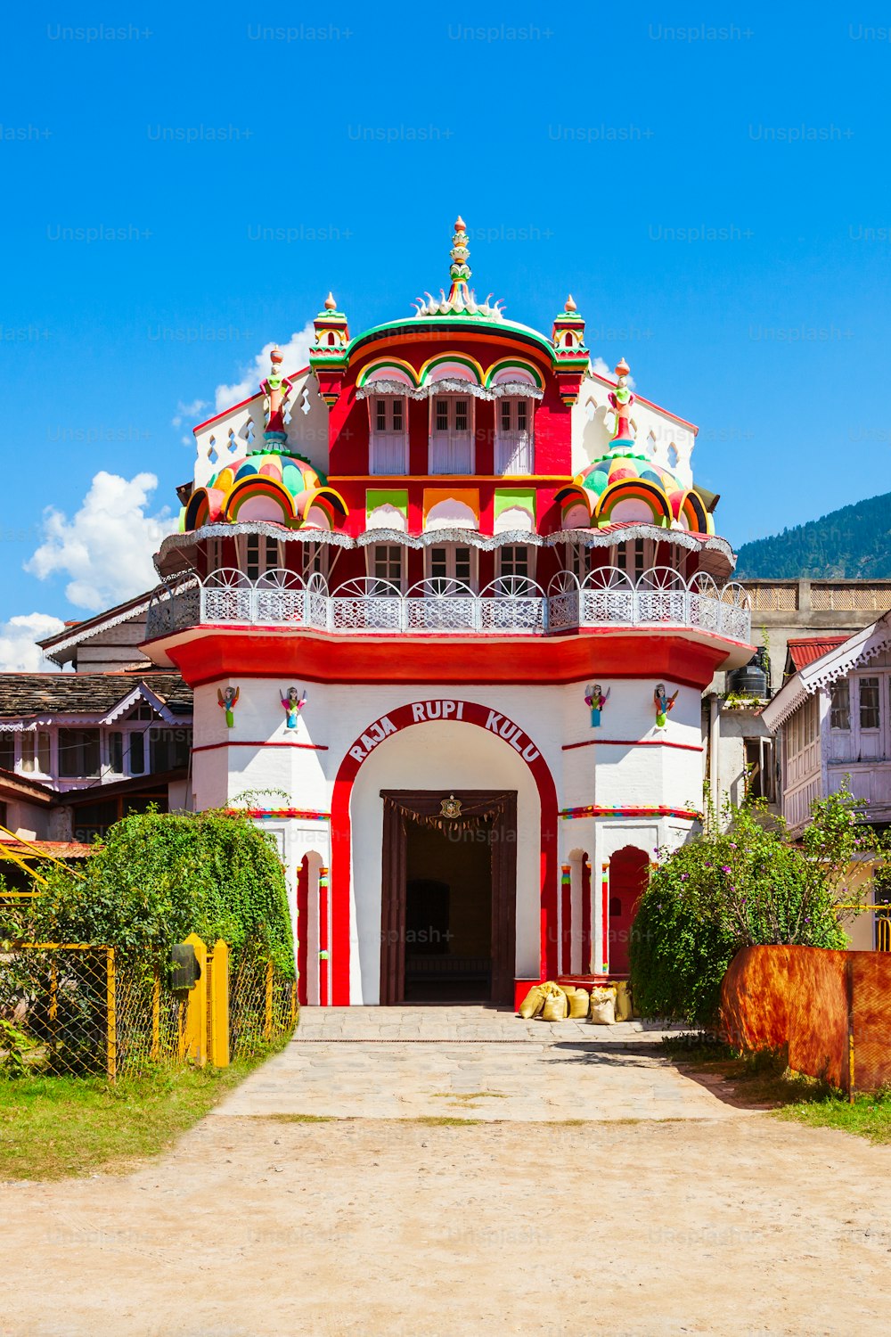 Palazzo di Raja Rupi nella città di Kullu, stato dell'Himachal Pradesh in India