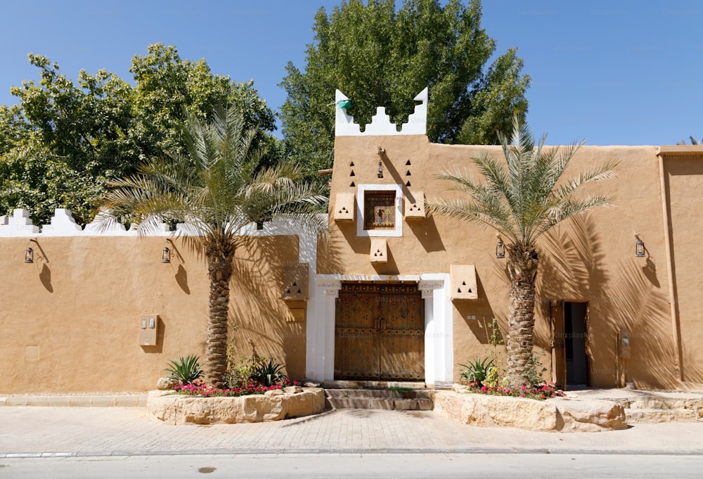 Entrance door in Al-Diraiyah in the historic district  of Riyadh in Saudi Arabia