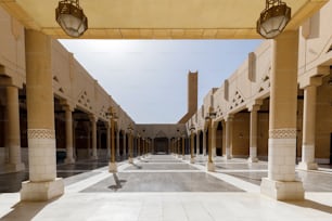 Mezquita del imán Turki bin Abdullah cerca de la plaza Dira en el centro de Riad en el Reino de Arabia Saudita