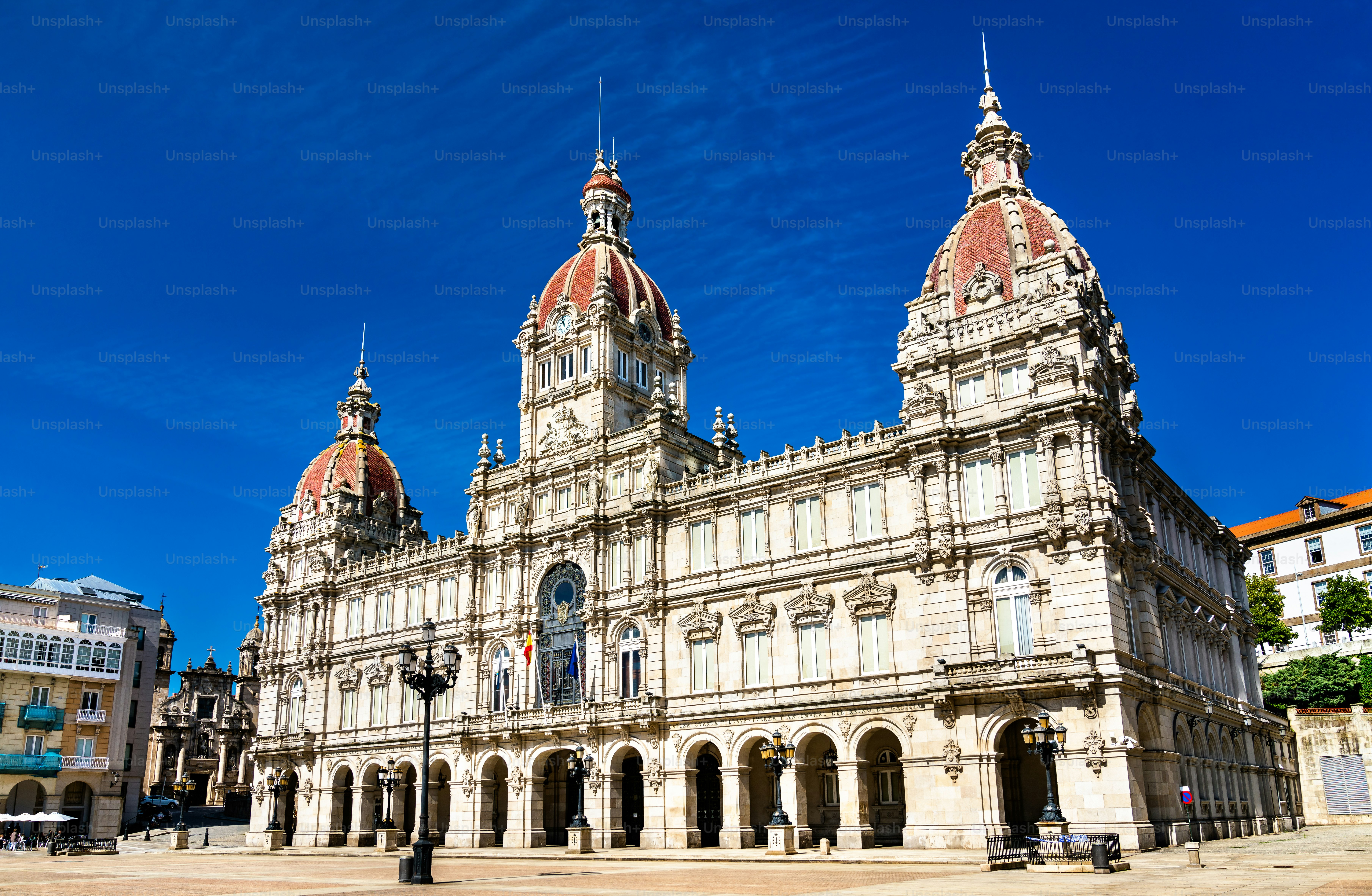 The Town Hall of A Coruna in Galicia, Spain