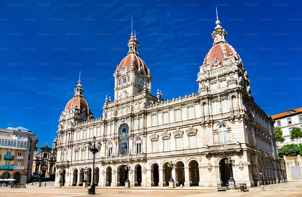 The Town Hall of A Coruna in Galicia, Spain
