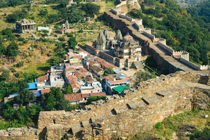 Kumbhalgarh Fort wall near Udaipur, Rajasthan
