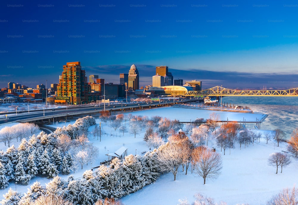Uma bela foto de Louisville durante o inverno