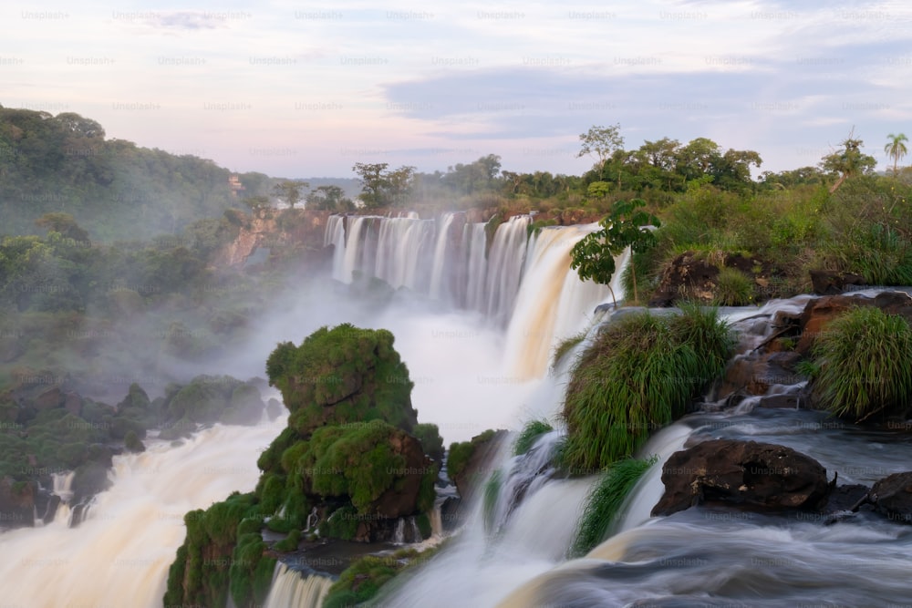 The beautiful scenery of Iguazu Waterfalls in Misiones Province, Argentina