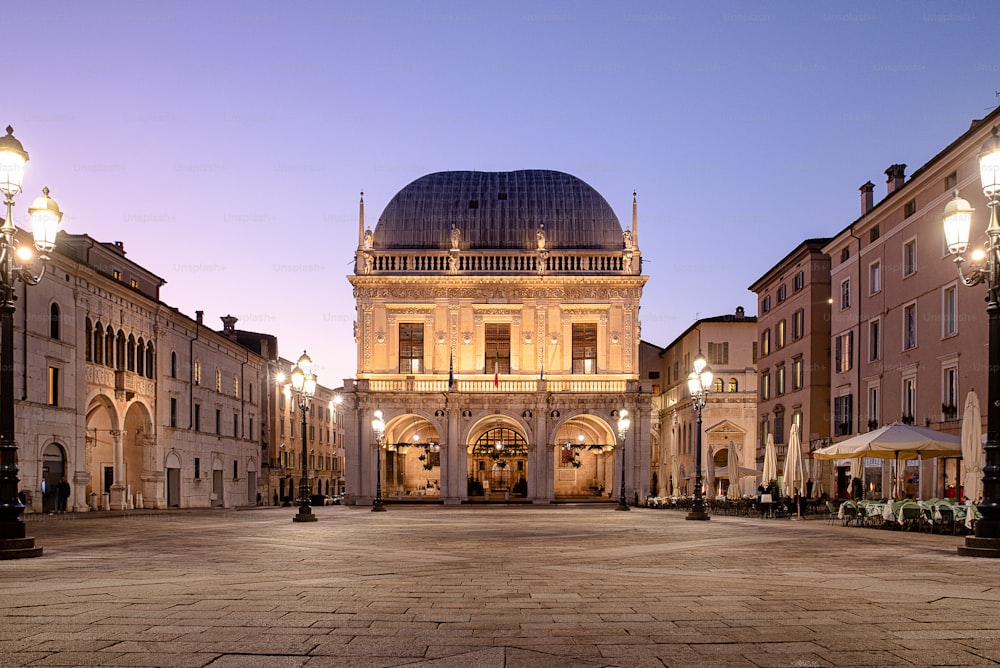 The Piazza Loggia Brescia in Italy