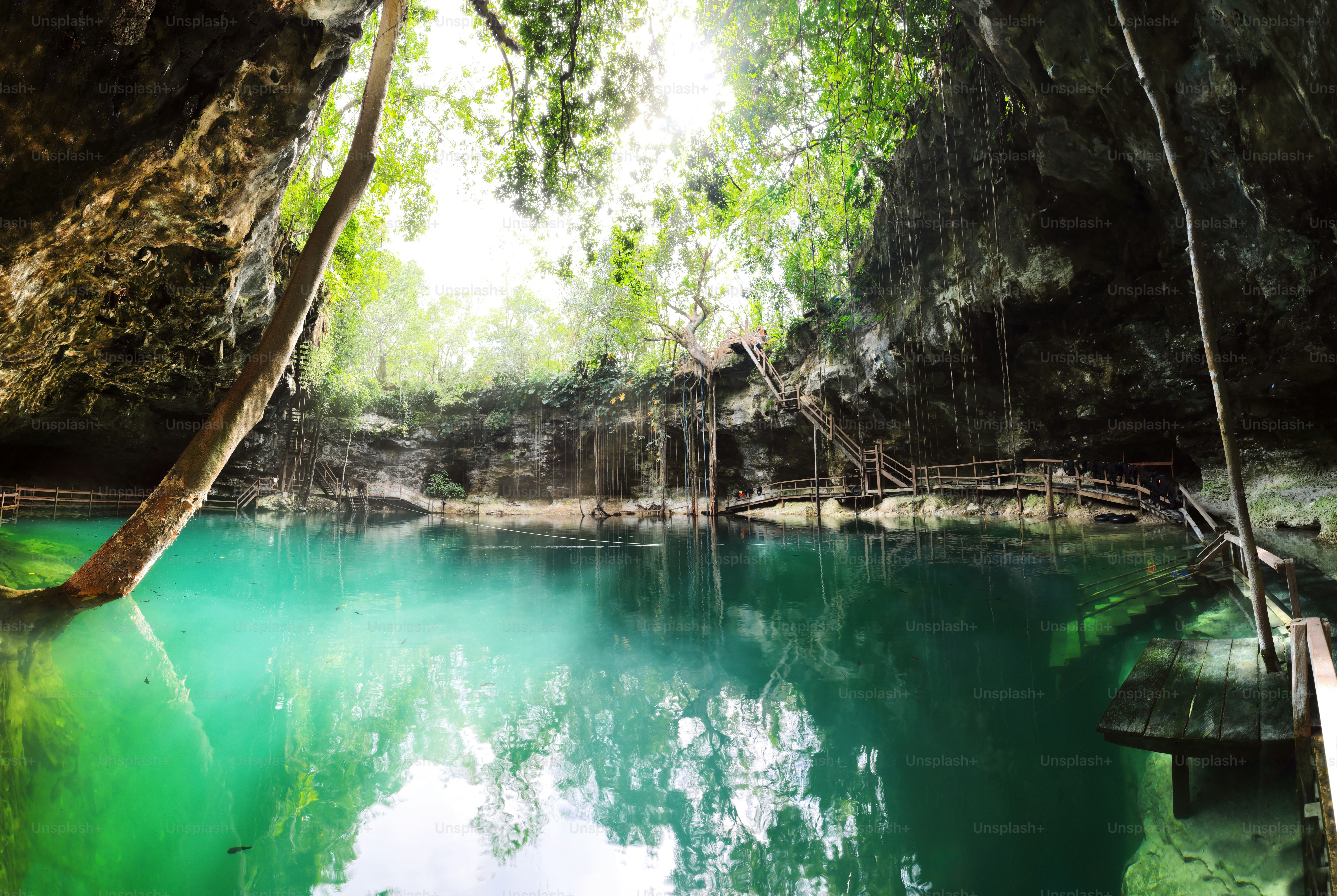 A mesmerizing cenote in Valladolid, Yucatan, Mexico