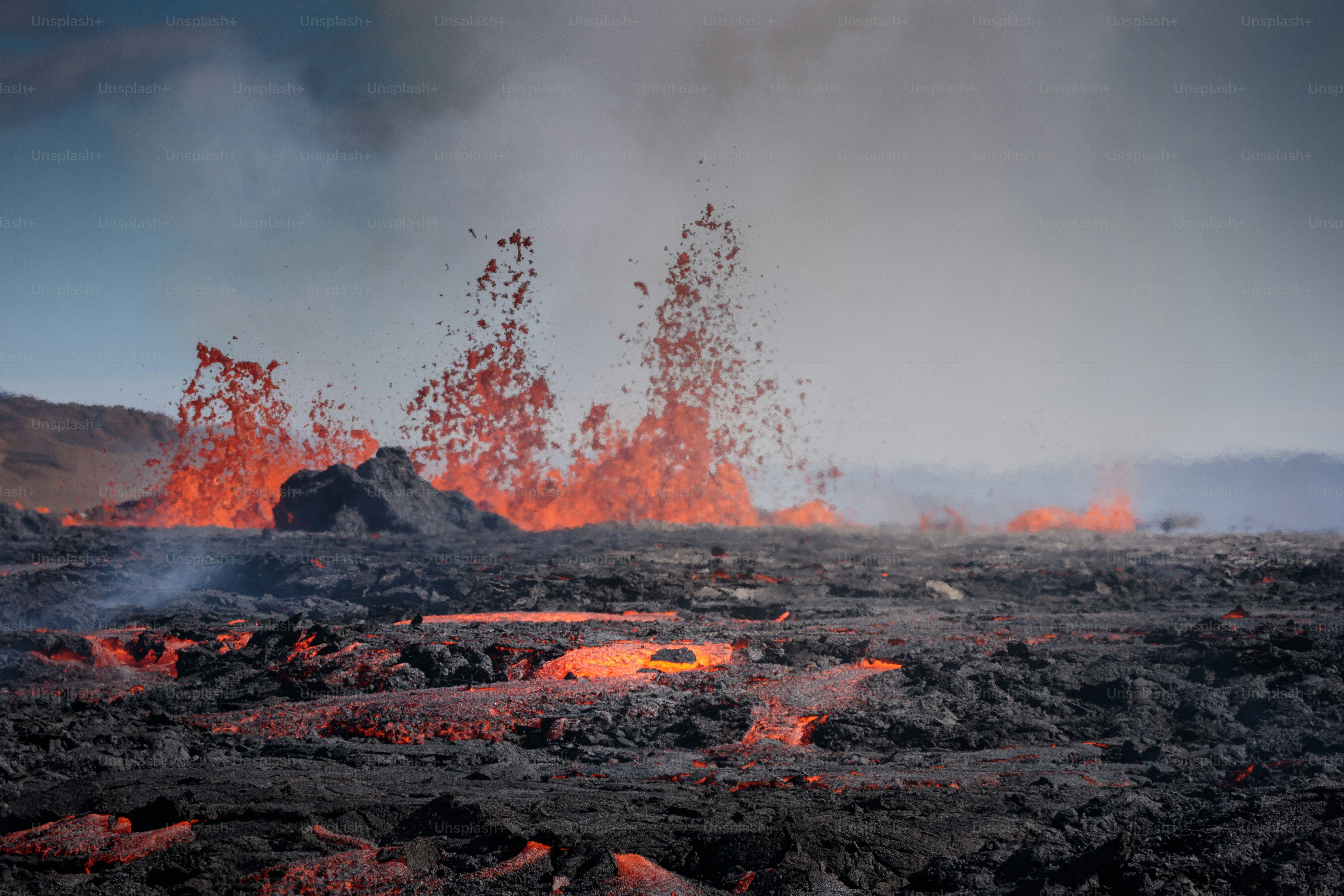 A scenic view of Fagradalsfjall volcano on the Reykjanes Peninsula, Reykjavik, Iceland