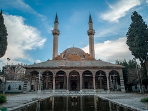 The Tekkiye Mosque in Damascus, Syria, is located on the banks of the Barada River. It is one of the finest examples of Ottoman architecture.