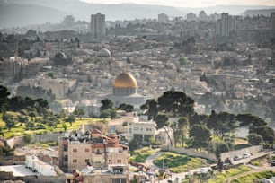 A beautiful view of the Jerusalem skyline and Al-Aqsa Mosque