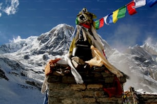 A view of scenic alpine trekking in Annapurna Base Camp, Nepal