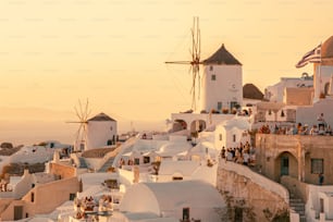 A beautiful view from a touristic Greek island Santorini