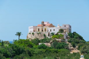 A scenic view of the Chrysoskalitissa Monastery, Crete Island, Greece