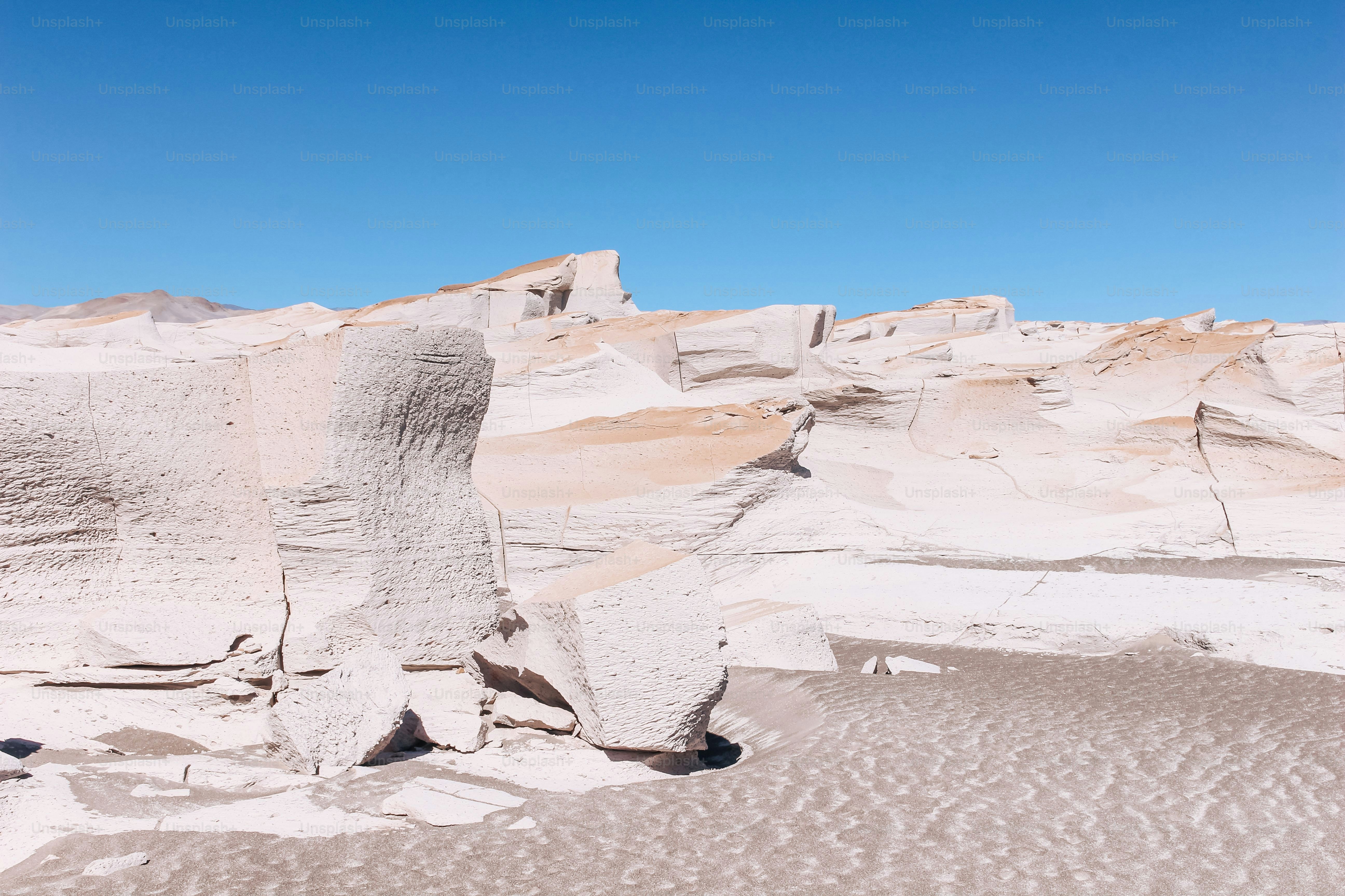 A beautiful landscape view of huge white volcanic stones at Campo de Piedra Pomez, Catamarca
