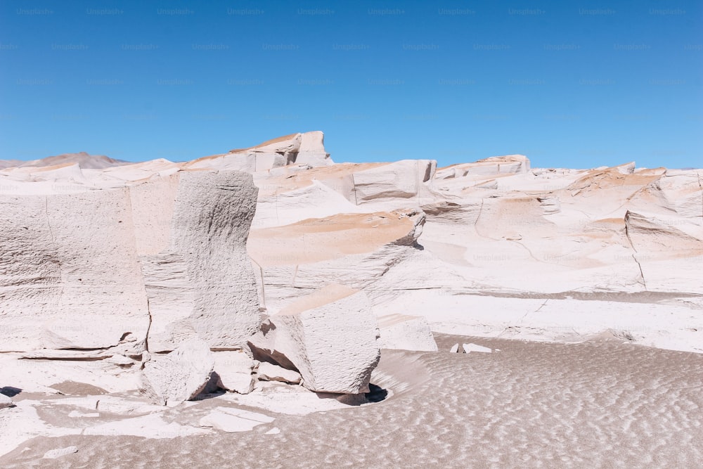 카타마르카의 Campo de Piedra Pomez에 있는 거대한 하얀 화산석의 아름다운 풍경