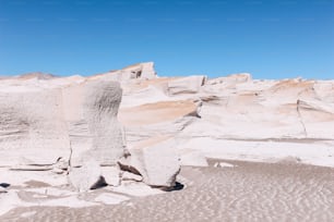 A beautiful landscape view of huge white volcanic stones at Campo de Piedra Pomez, Catamarca