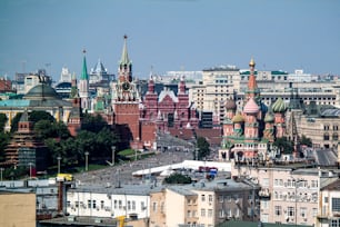 Una vista aérea de la Plaza Roja en el centro de Moscú, Rusia