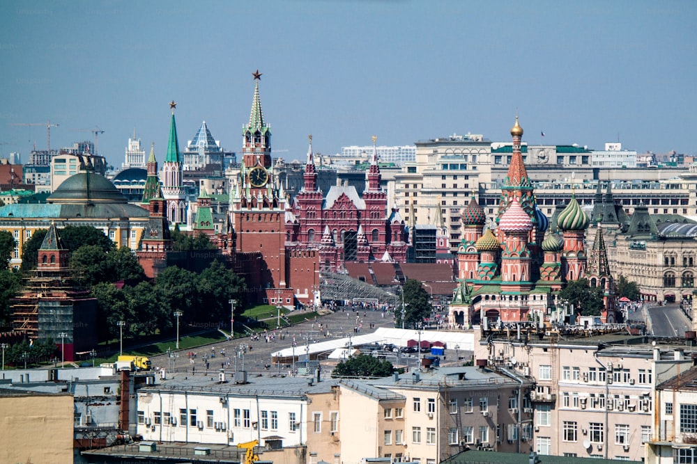 An areal view of the Red Square in central Moscow, Russia