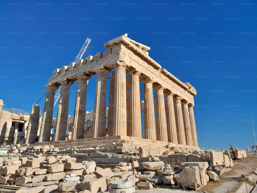 The ruins of the Parthenon on the Athenian Acropolis, Greece.