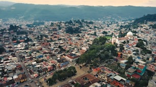 An aerial view of San Cristobal de las Casas in Mexico, Chiapas