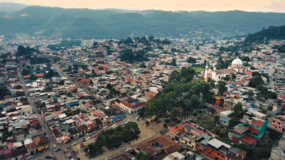An aerial view of San Cristobal de las Casas in Mexico, Chiapas