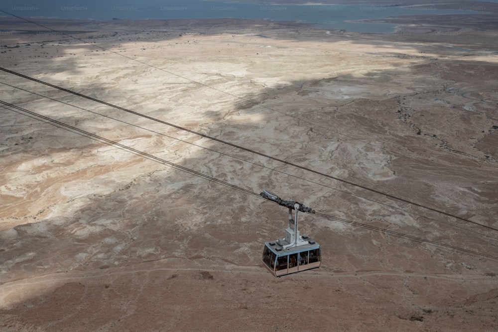 Un teleférico en el Parque Nacional de Masada, Israel.