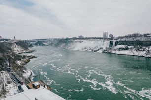 The scenic Niagara Falls from the Canadian side