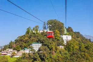 Teleférico de Gangtok en la ciudad de Gangtok en el estado indio de Sikkim, India