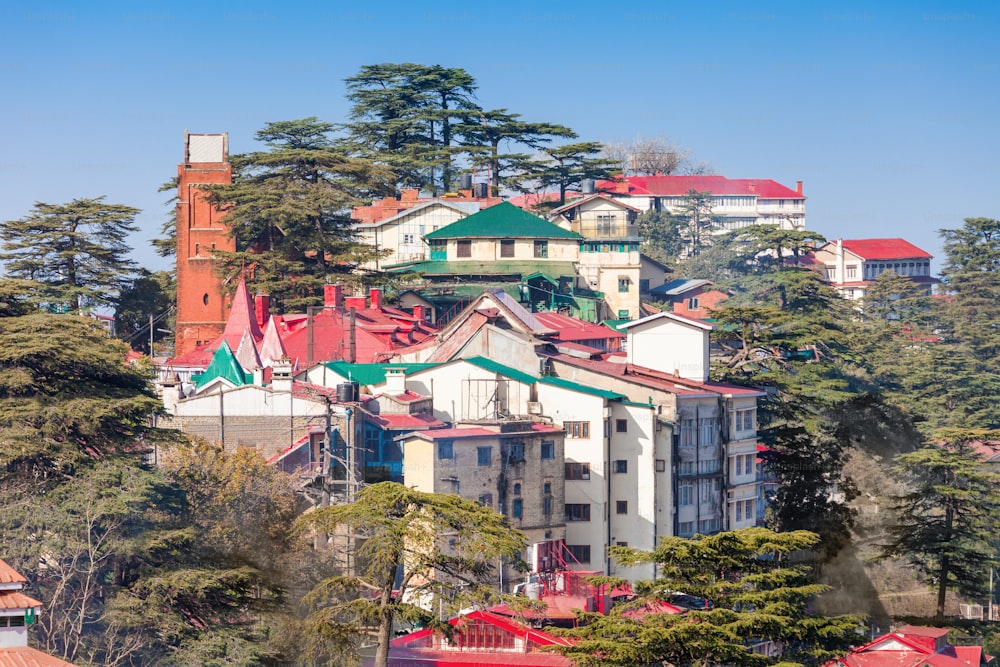 Shimla aerial view, it is the capital city of the Indian state of Himachal Pradesh, located in northern India.