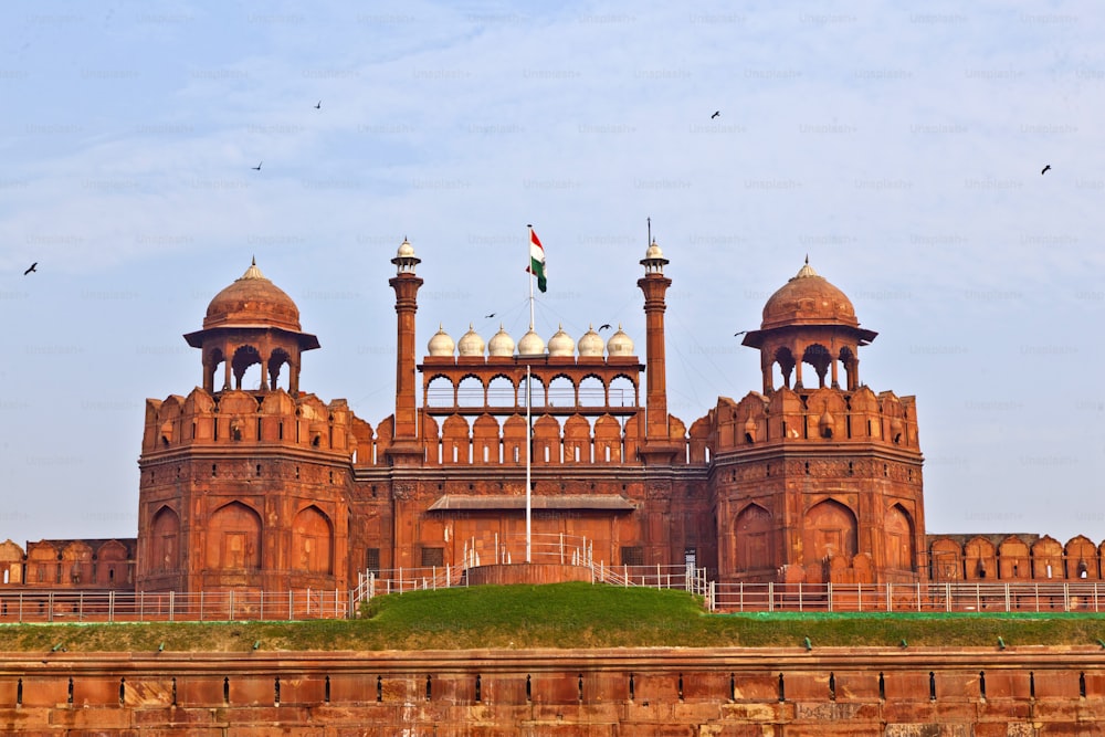 India, Delhi, il Forte Rosso, è stato costruito da Shahjahan come la cittadella di Delhi del 17 ° secolo