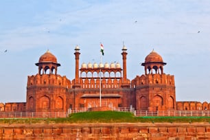 India, Delhi, il Forte Rosso, è stato costruito da Shahjahan come la cittadella di Delhi del 17 ° secolo