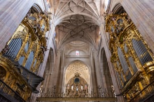 Inside view of the Cathedral of Segovia, located in the main square of the city, the Plaza Mayor, and dedicated to the Virgin Mary. Constructed between 1525-1577 in a late Gothic style except the Dome, built around 1630.