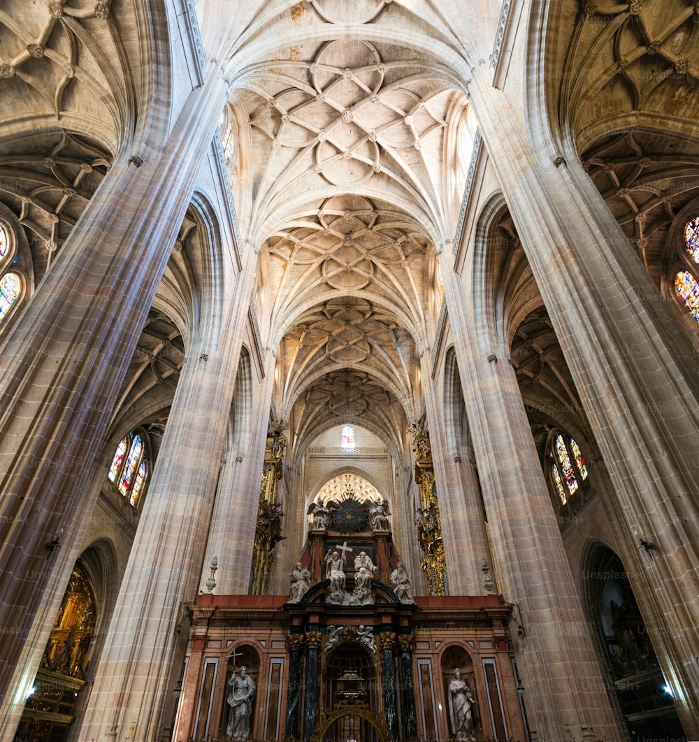 Inside view of the Cathedral of Segovia, located in the main square of the city, the Plaza Mayor, and dedicated to the Virgin Mary. Constructed between 1525-1577 in a late Gothic style except the Dome, built around 1630.