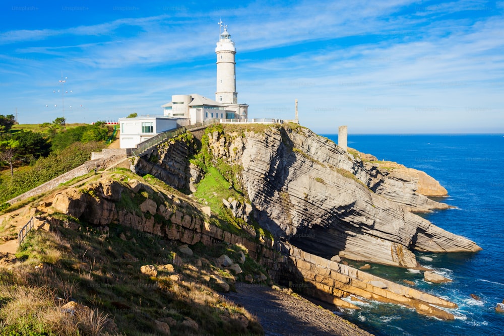 Faro Cabo Mayor lighthouse in Santander city, Cantabria region of Spain