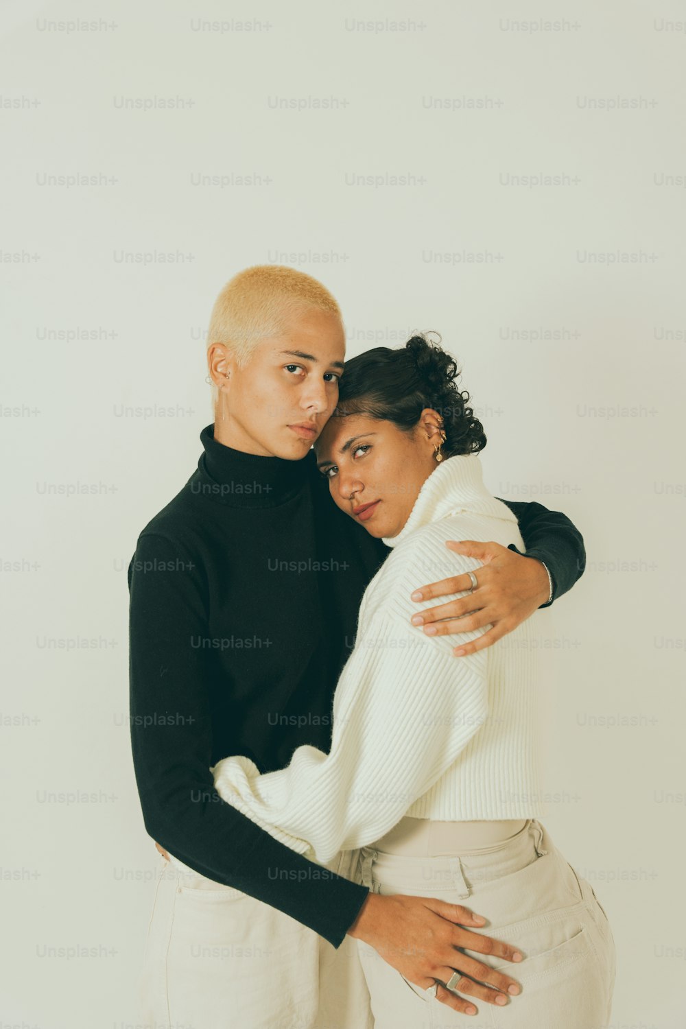 a man and a woman embracing each other