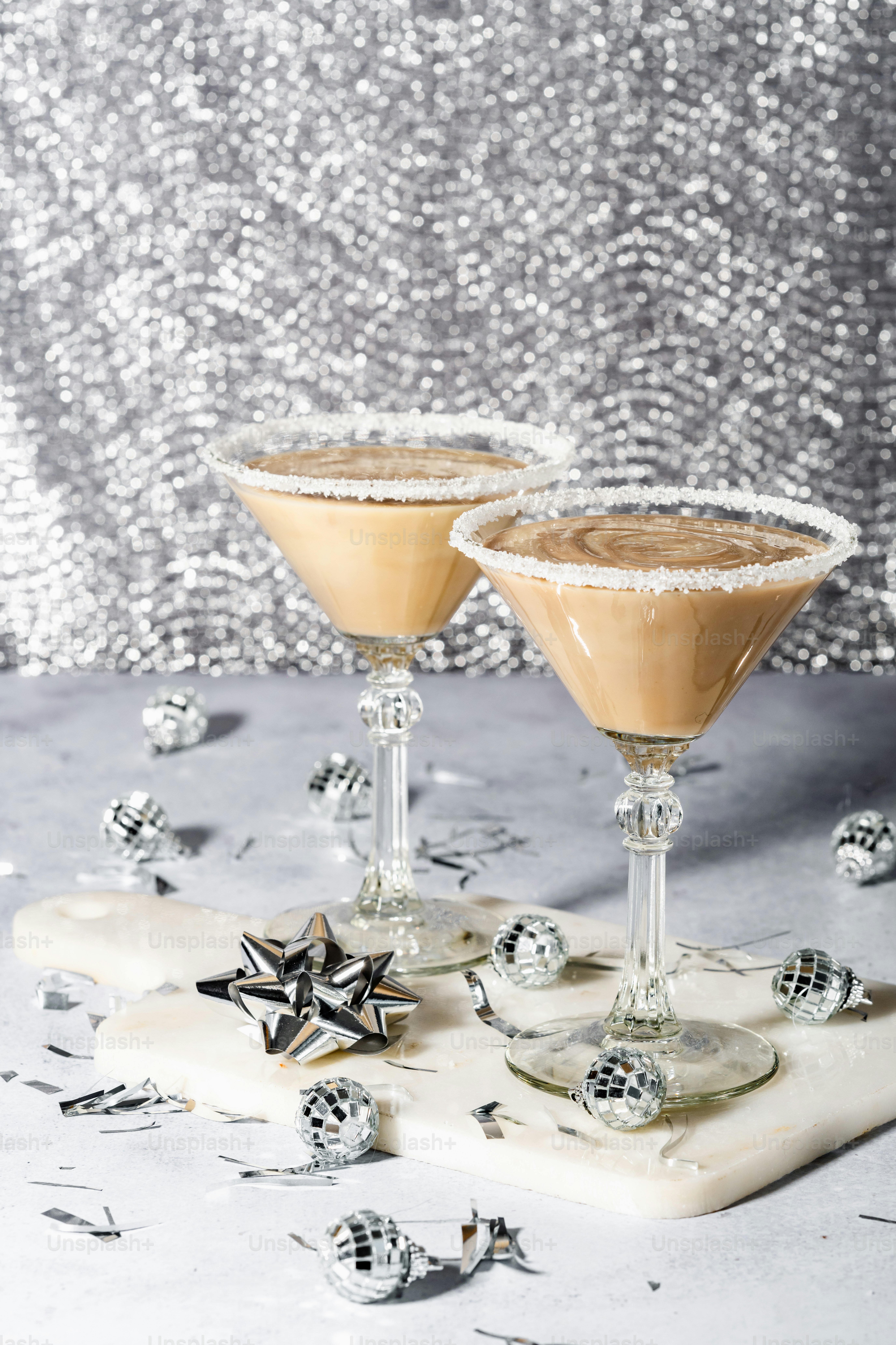 a couple of glasses that are sitting on a table