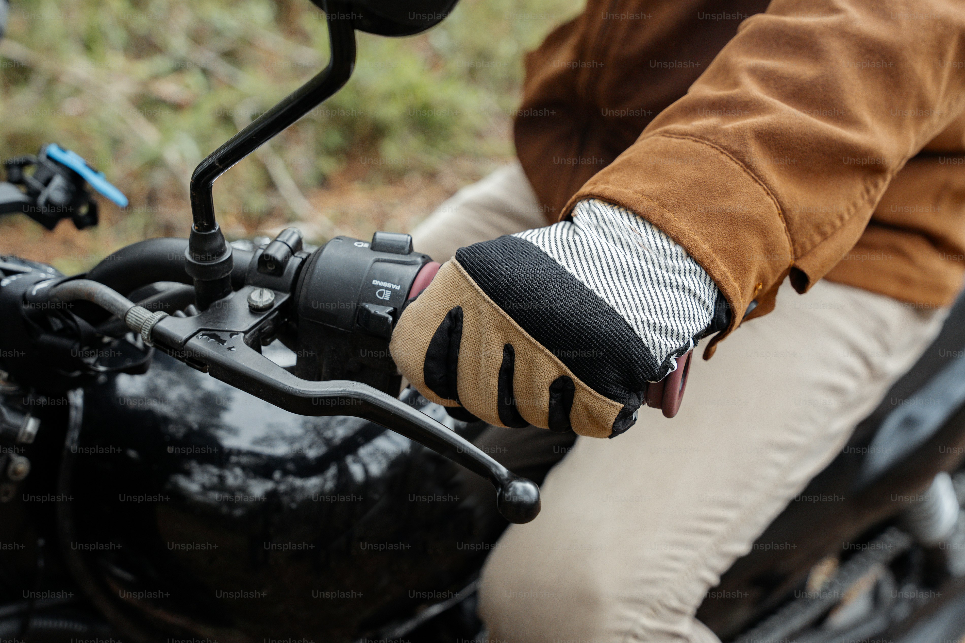 a close up of a person riding a motorcycle
