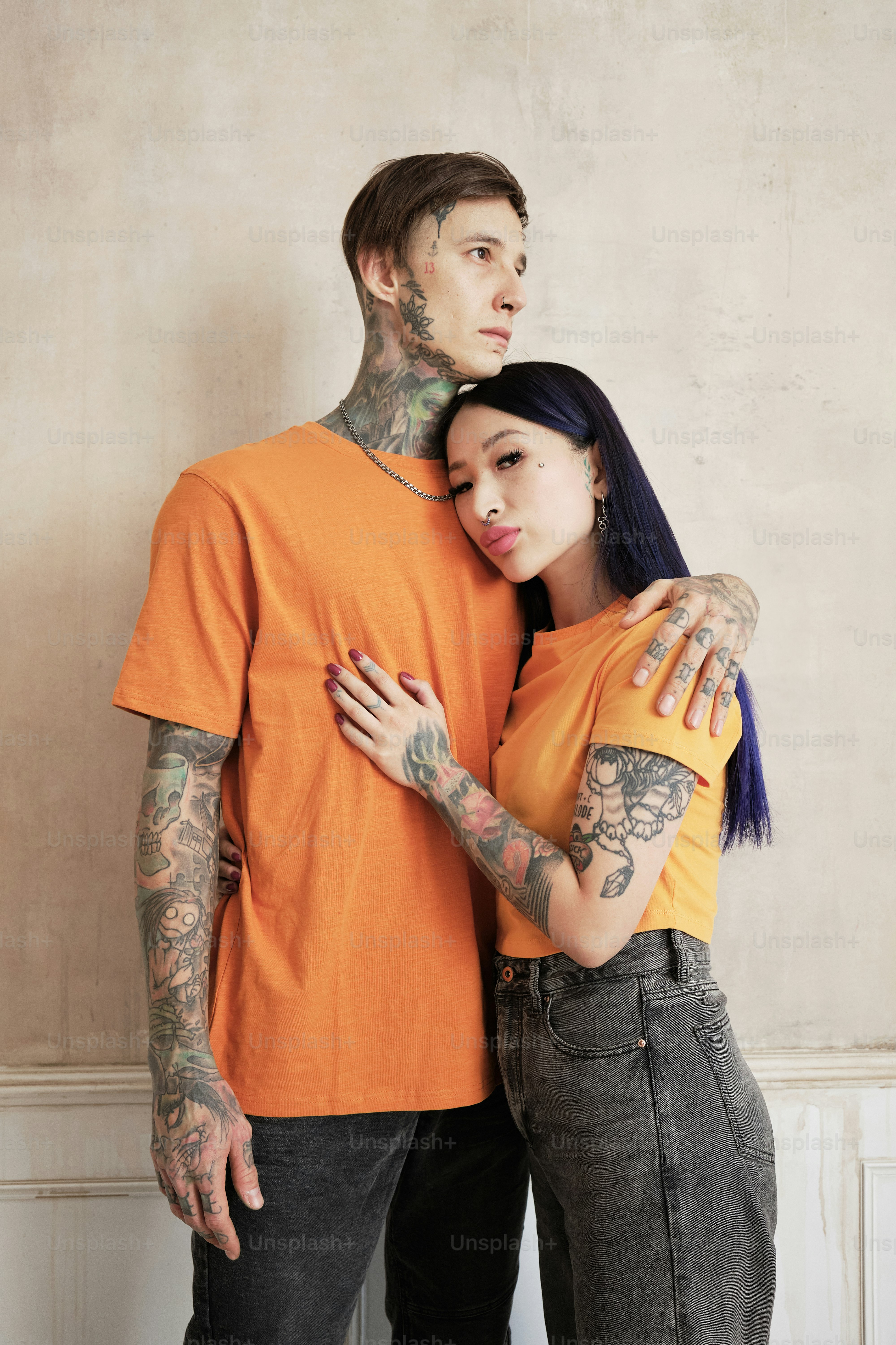 A couple cuddling