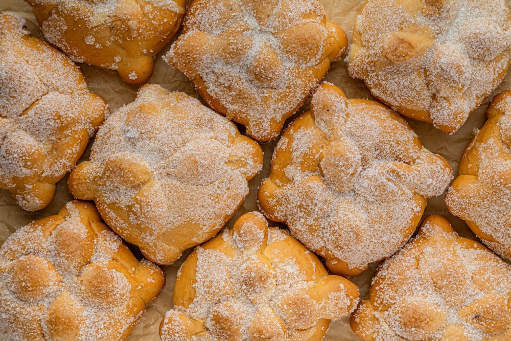 a bunch of pastries that are on a table