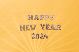 새해 복 많이 받으세요라는 단어가 있는 노란색 배경