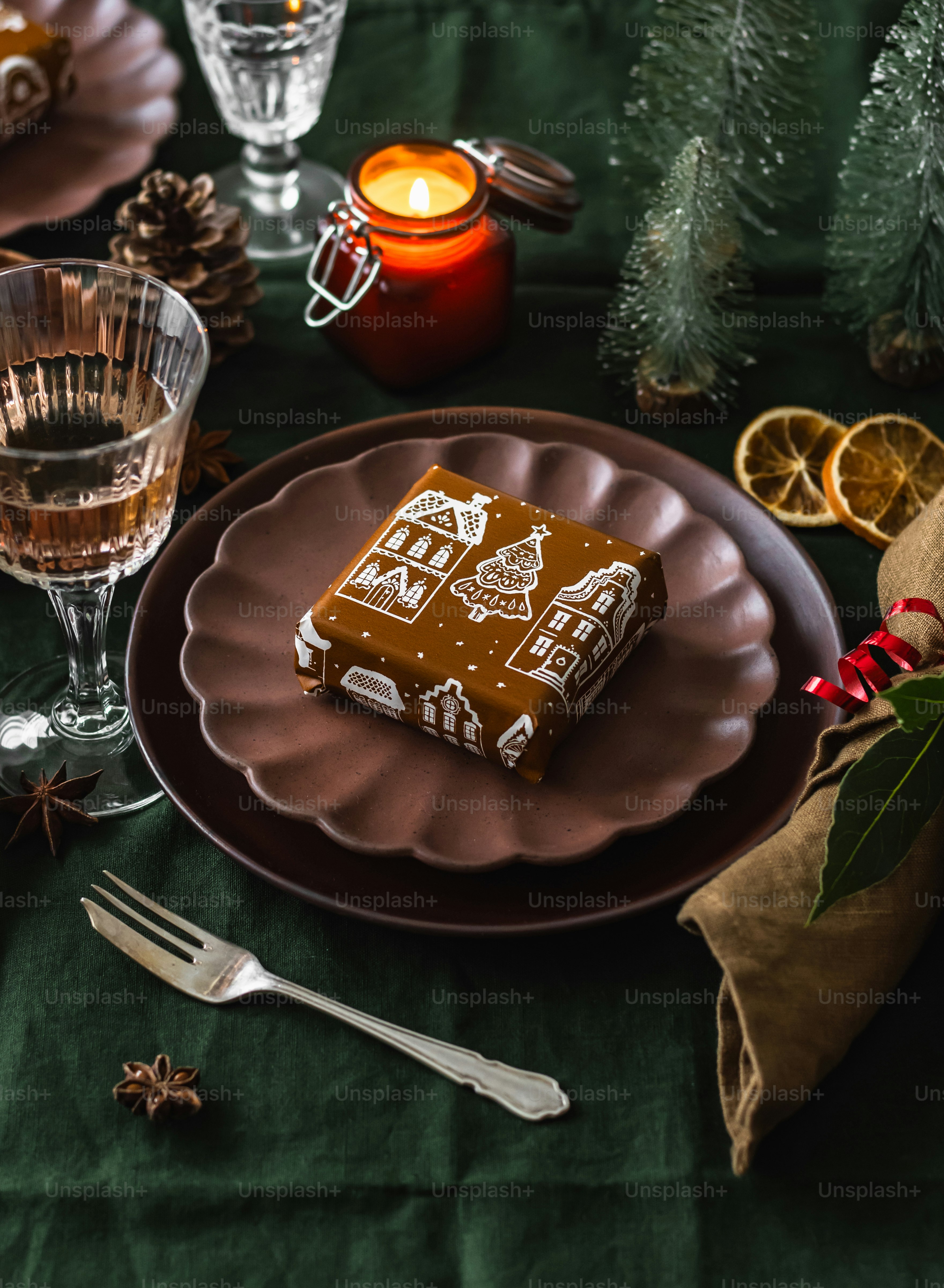 a plate with a piece of cake on it