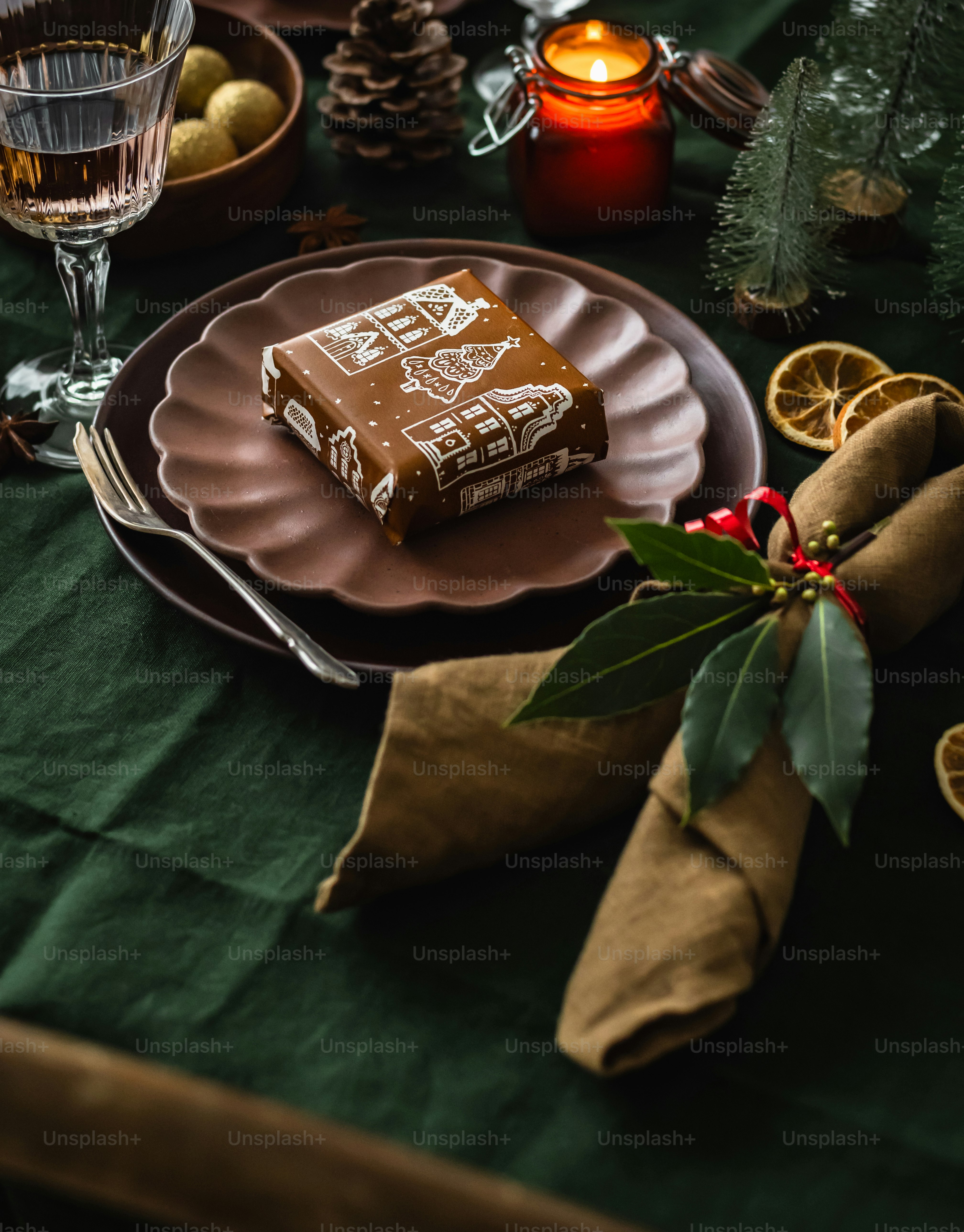 A plate with a piece of chocolate on it photo – Christmas Image on Unsplash