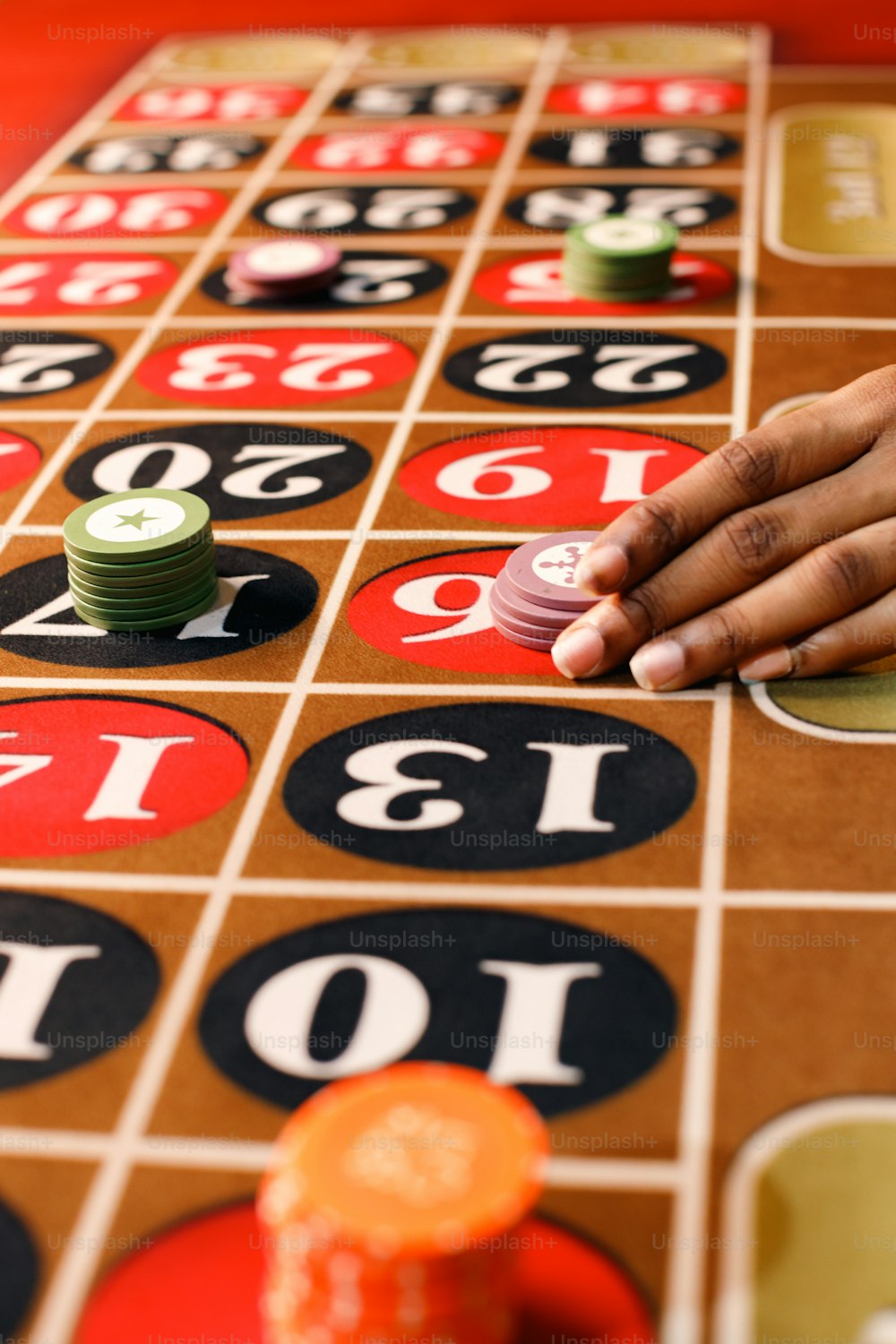 a person is playing a game of rouleet