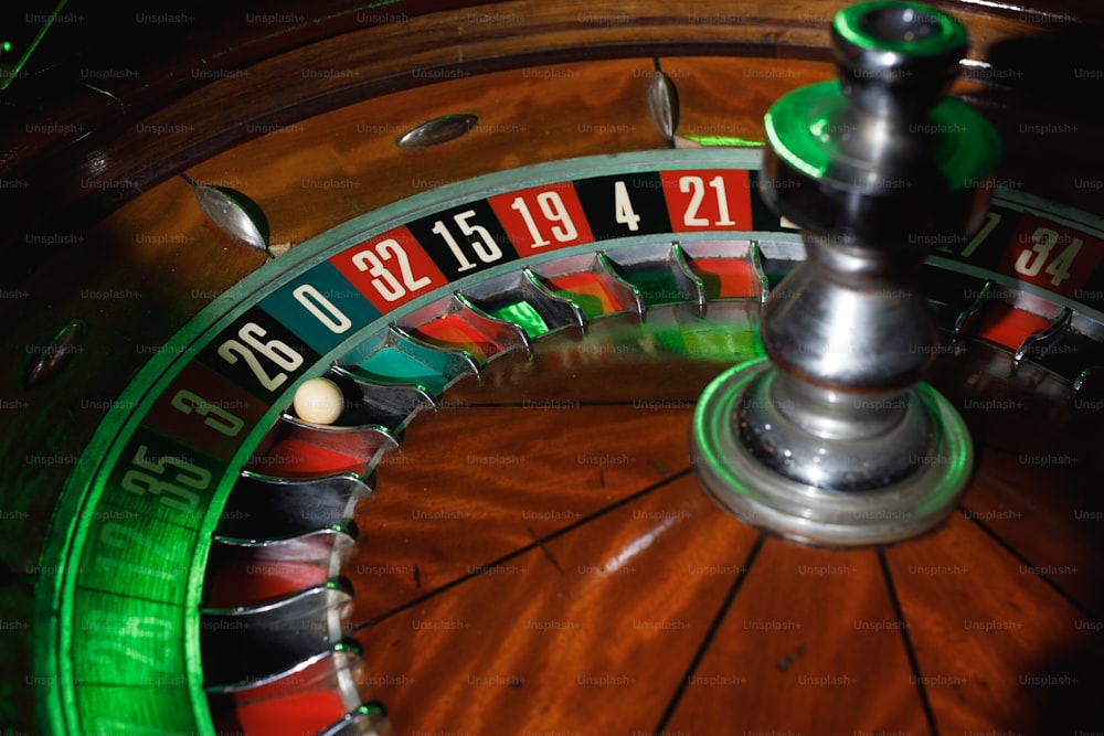 Eine Nahaufnahme eines Casino-Rouleet