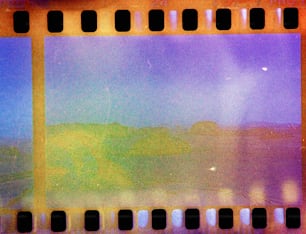 a film strip with a picture of a landscape on it