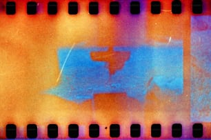 a film strip with a picture of a dog on it