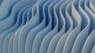 파란색 재질의 물결 패턴 클로즈업