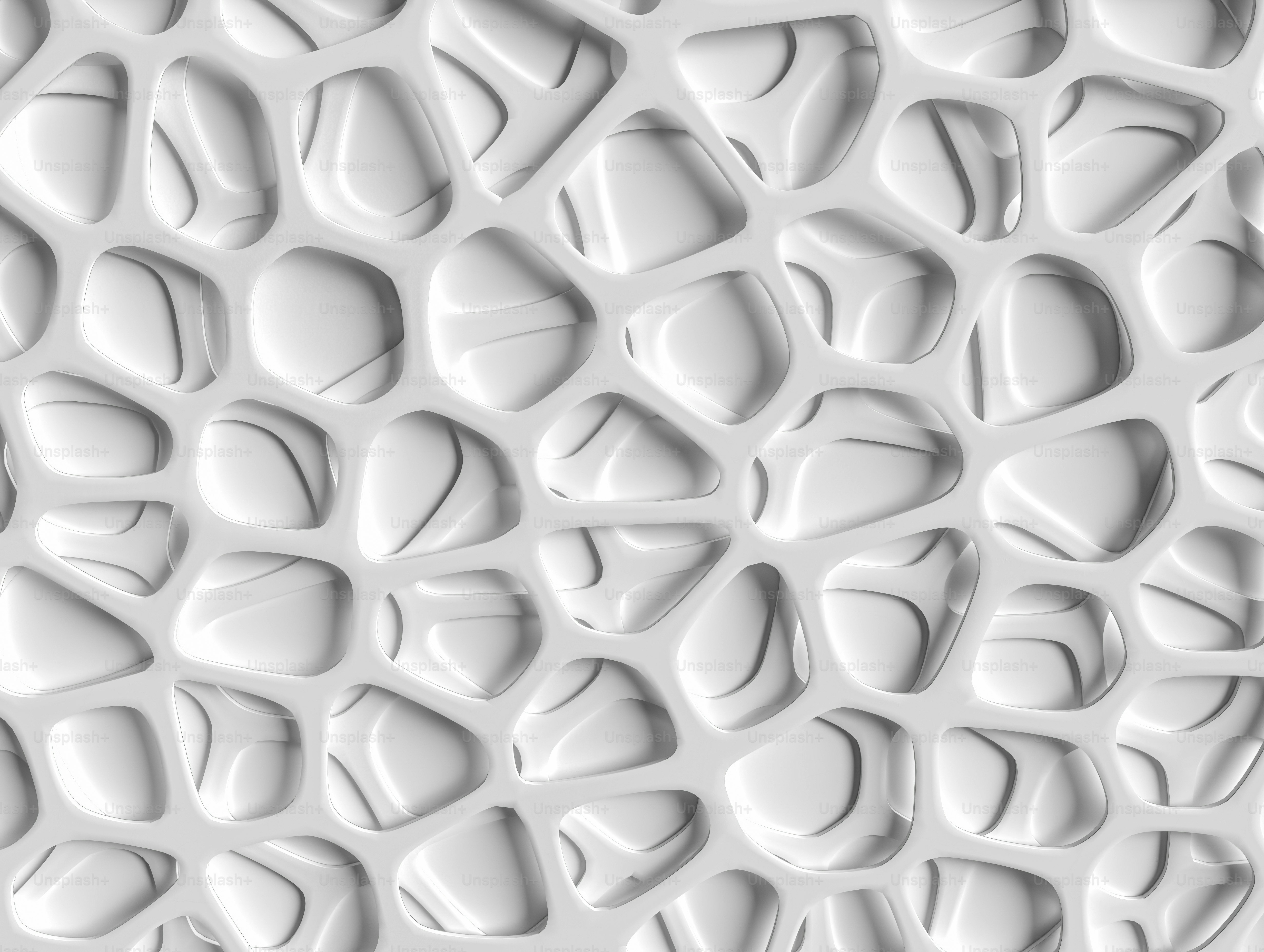 a white wall with a lot of different shapes