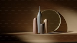 テーブルの上に置かれた数本の蝋燭