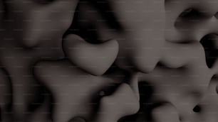 a black and white photo of a bunch of hearts